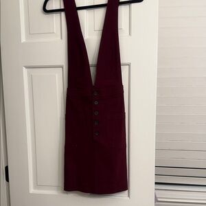 Forever 21 Deep Red Overall Dress